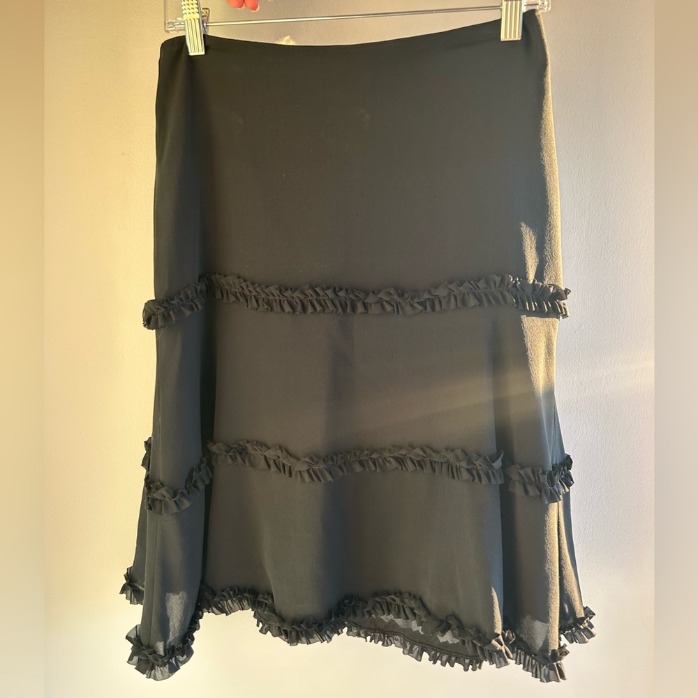 Nicole Miller Vintage Silk Ruffle Skirt